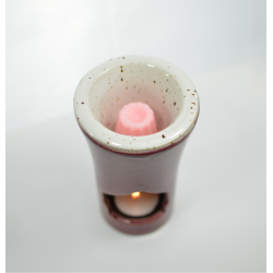 Brûle-parfum Rouge Merlot avec galet de cire